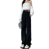 Winter Warm Fleece Denim Wide-Leg Jeans